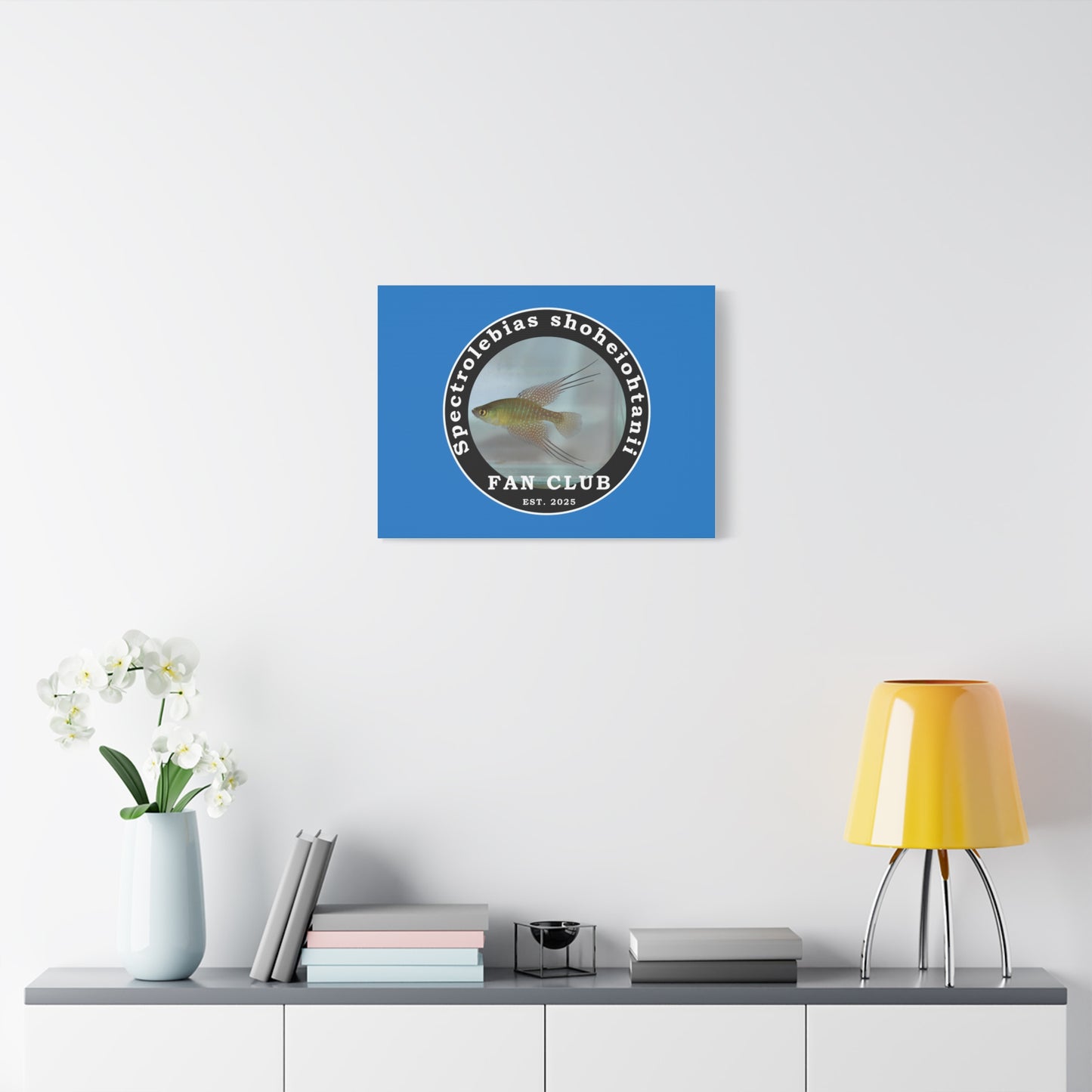 WALL ART - Shohei Ohtani Fish Fan Club Design Canvas Print - Fan Club Design Stretched Matte Wall Art