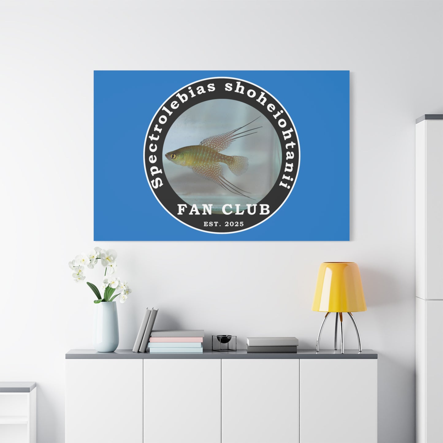 WALL ART - Shohei Ohtani Fish Fan Club Design Canvas Print - Fan Club Design Stretched Matte Wall Art