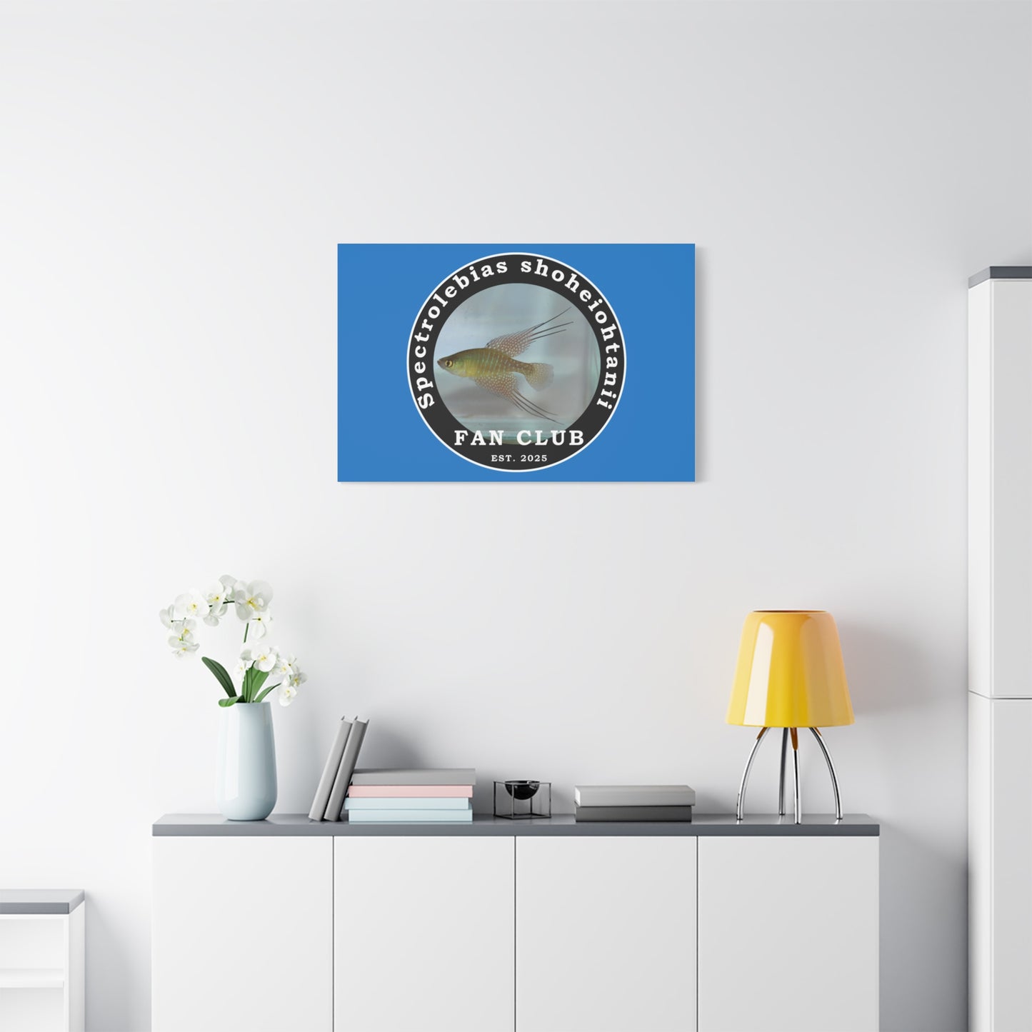 WALL ART - Shohei Ohtani Fish Fan Club Design Canvas Print - Fan Club Design Stretched Matte Wall Art