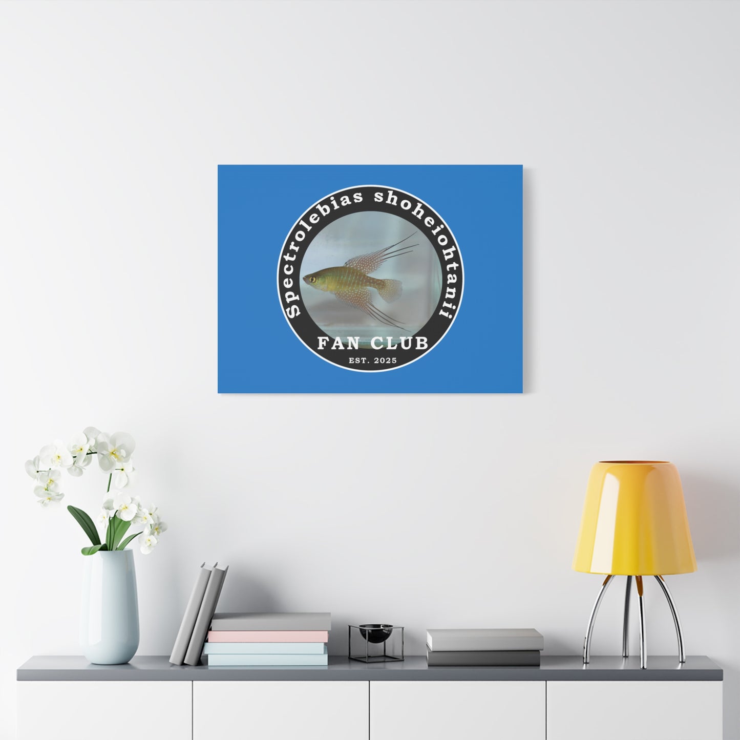 WALL ART - Shohei Ohtani Fish Fan Club Design Canvas Print - Fan Club Design Stretched Matte Wall Art
