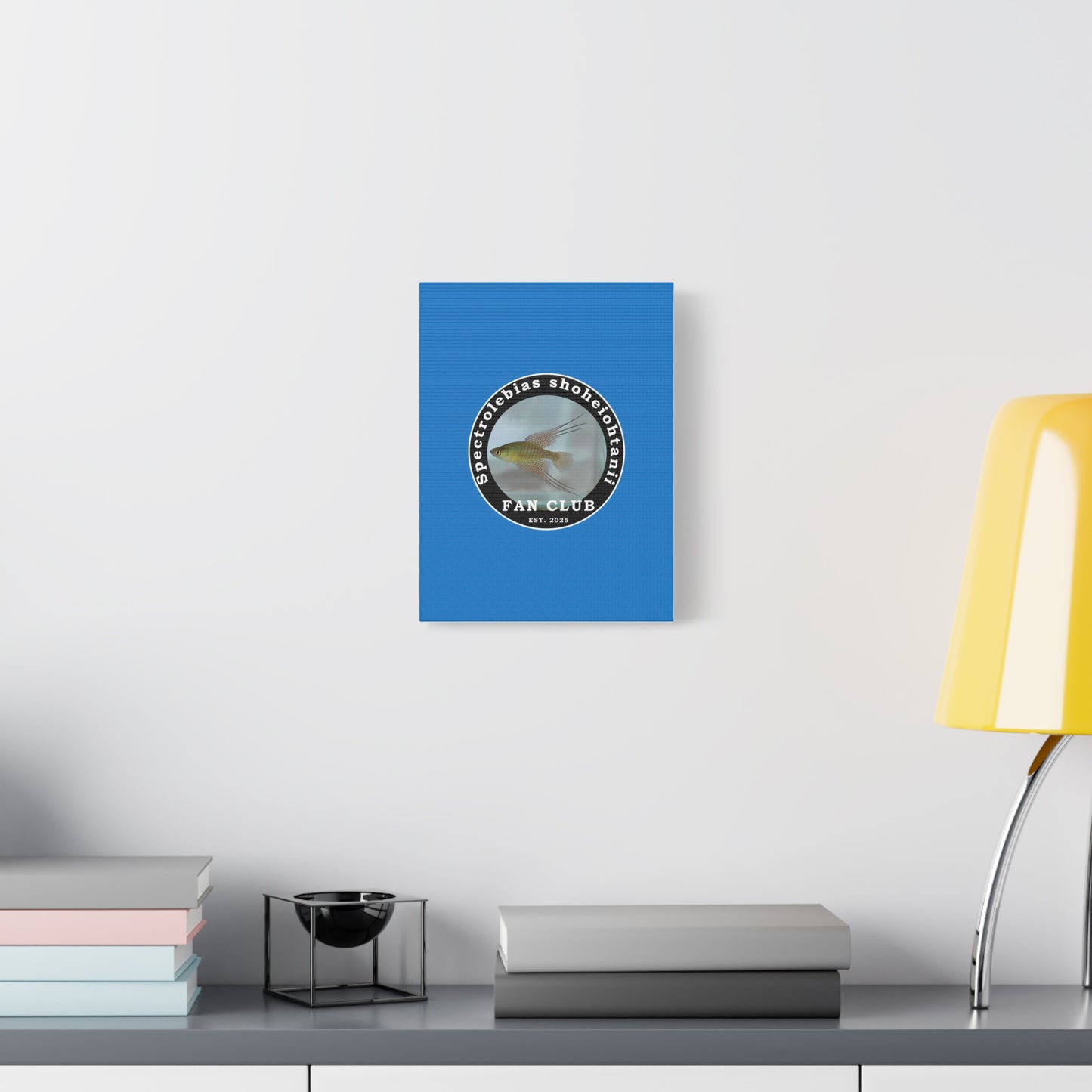 WALL ART - Shohei Ohtani Fish Fan Club Design Canvas Print - Fan Club Design Stretched Matte Wall Art
