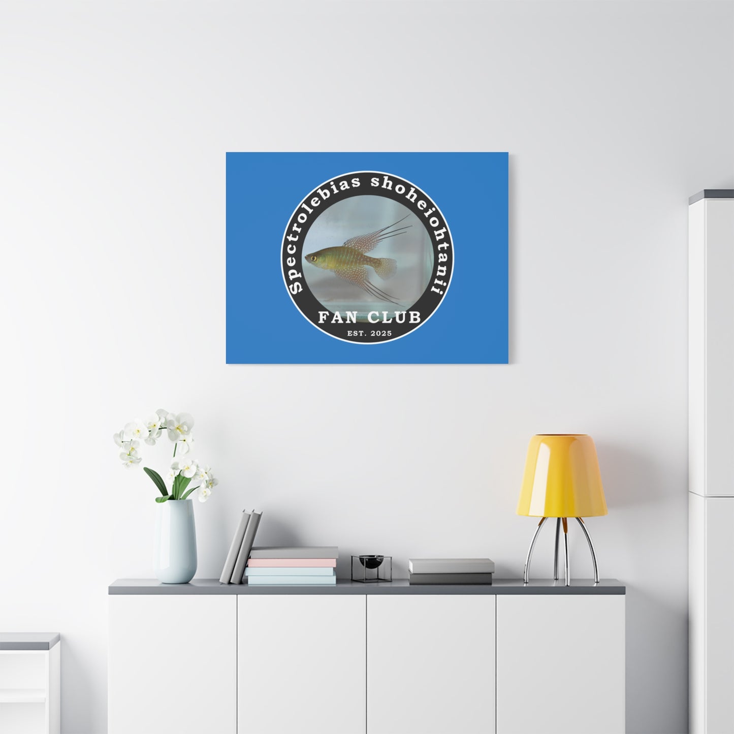 WALL ART - Shohei Ohtani Fish Fan Club Design Canvas Print - Fan Club Design Stretched Matte Wall Art
