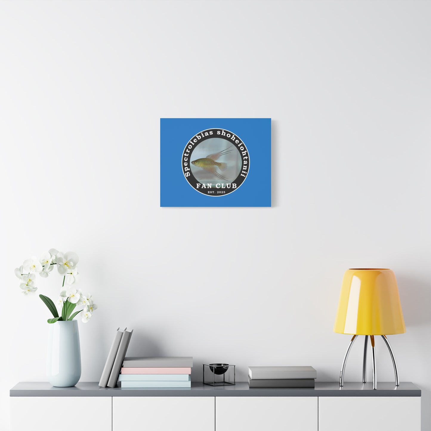 WALL ART - Shohei Ohtani Fish Fan Club Design Canvas Print - Fan Club Design Stretched Matte Wall Art