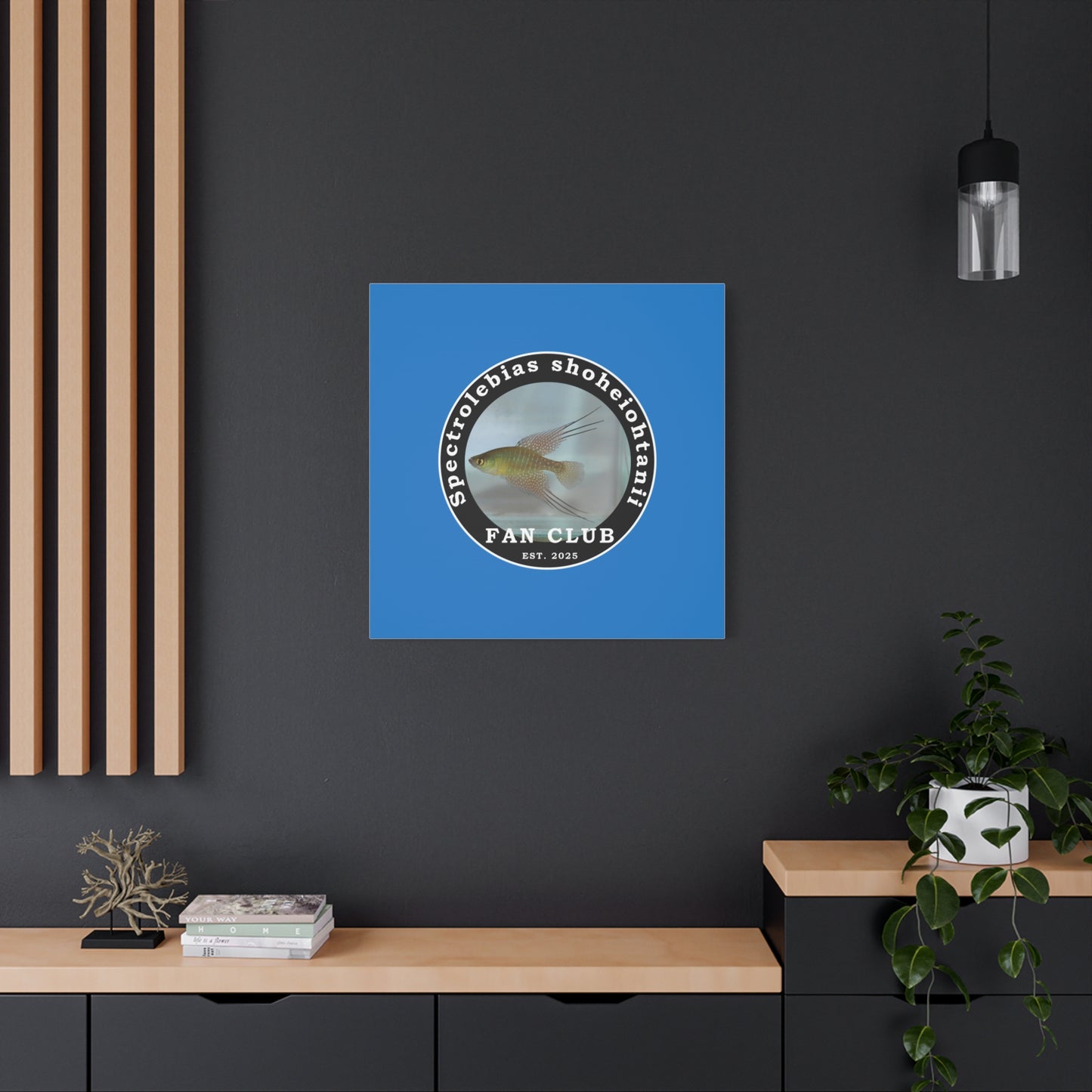 WALL ART - Shohei Ohtani Fish Fan Club Design Canvas Print - Fan Club Design Stretched Matte Wall Art