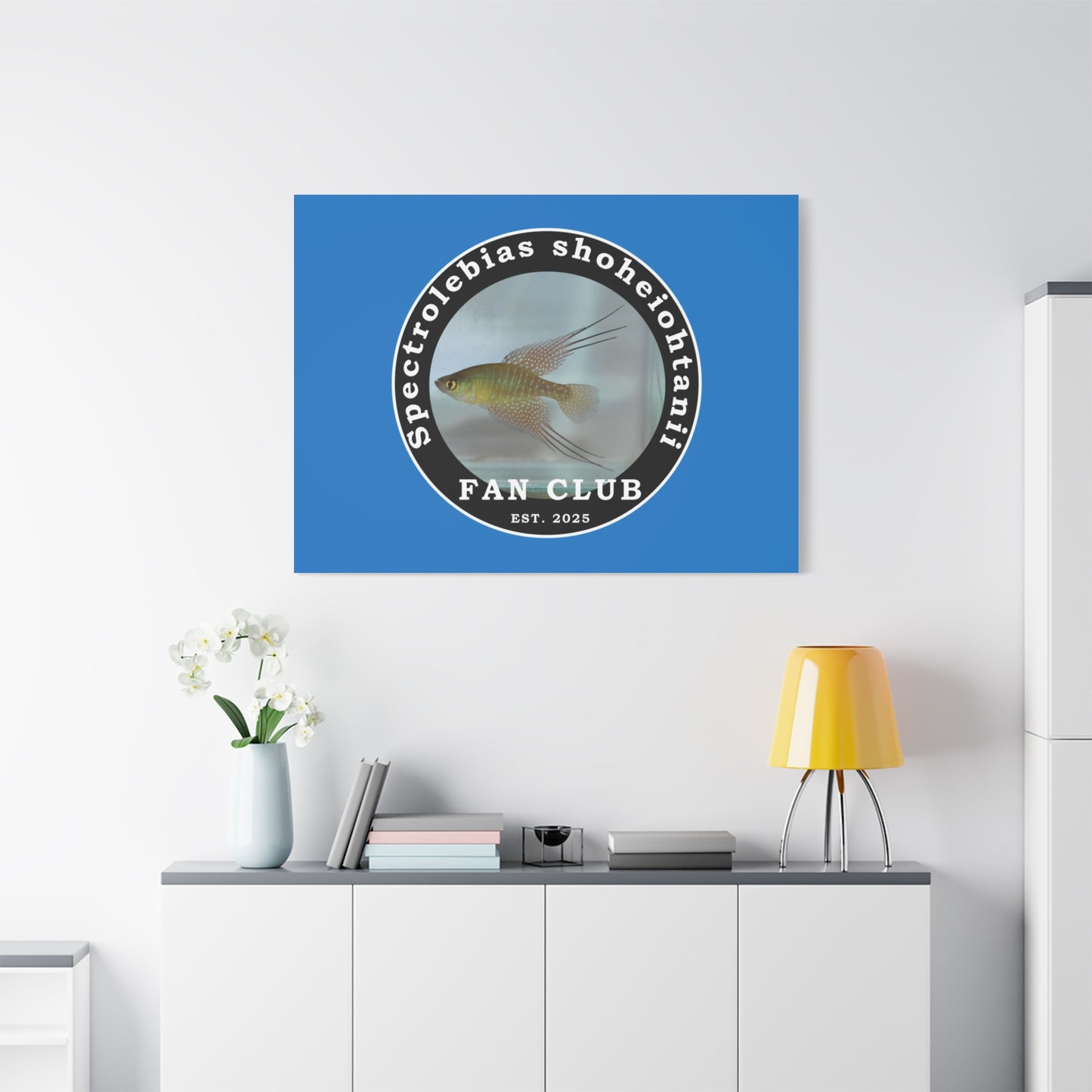 WALL ART - Shohei Ohtani Fish Fan Club Design Canvas Print - Fan Club Design Stretched Matte Wall Art