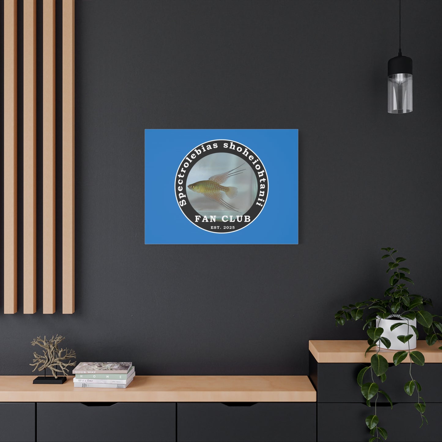 WALL ART - Shohei Ohtani Fish Fan Club Design Canvas Print - Fan Club Design Stretched Matte Wall Art