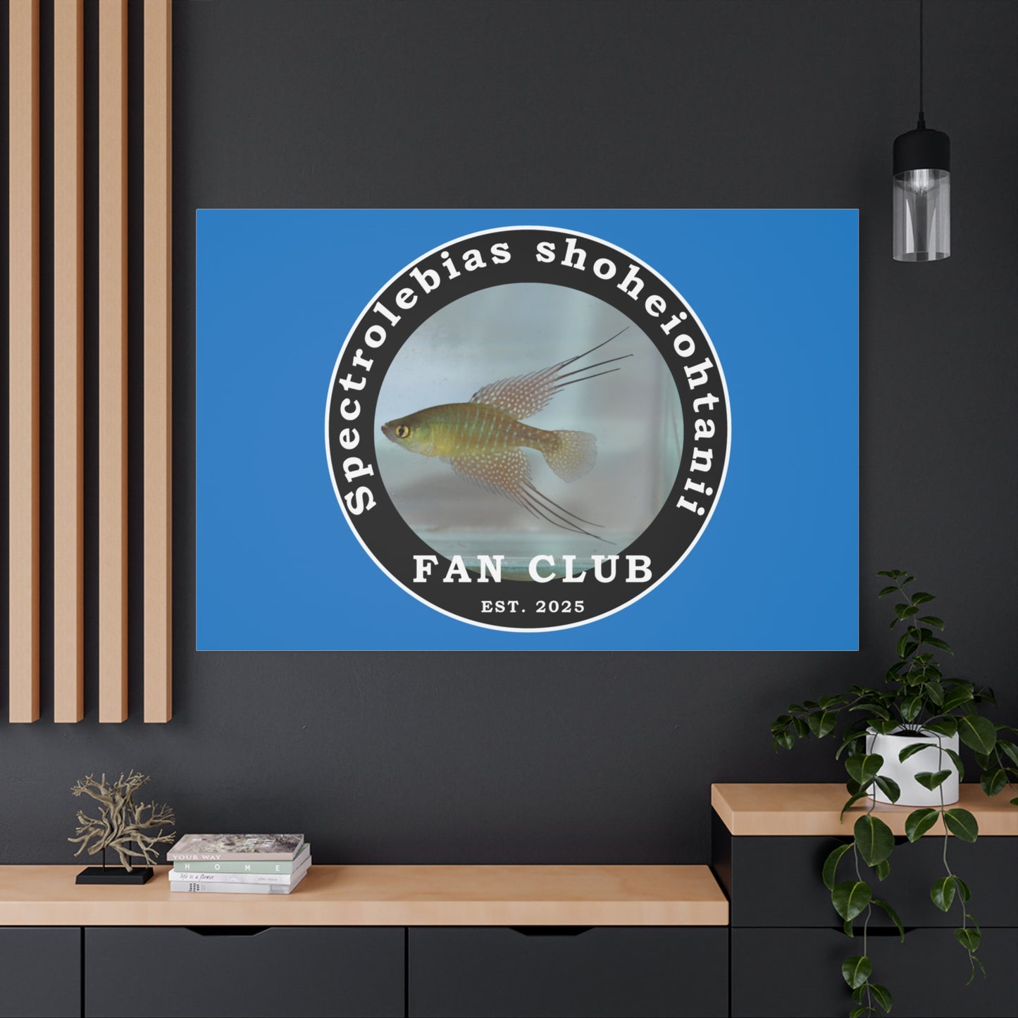 WALL ART - Shohei Ohtani Fish Fan Club Design Canvas Print - Fan Club Design Stretched Matte Wall Art