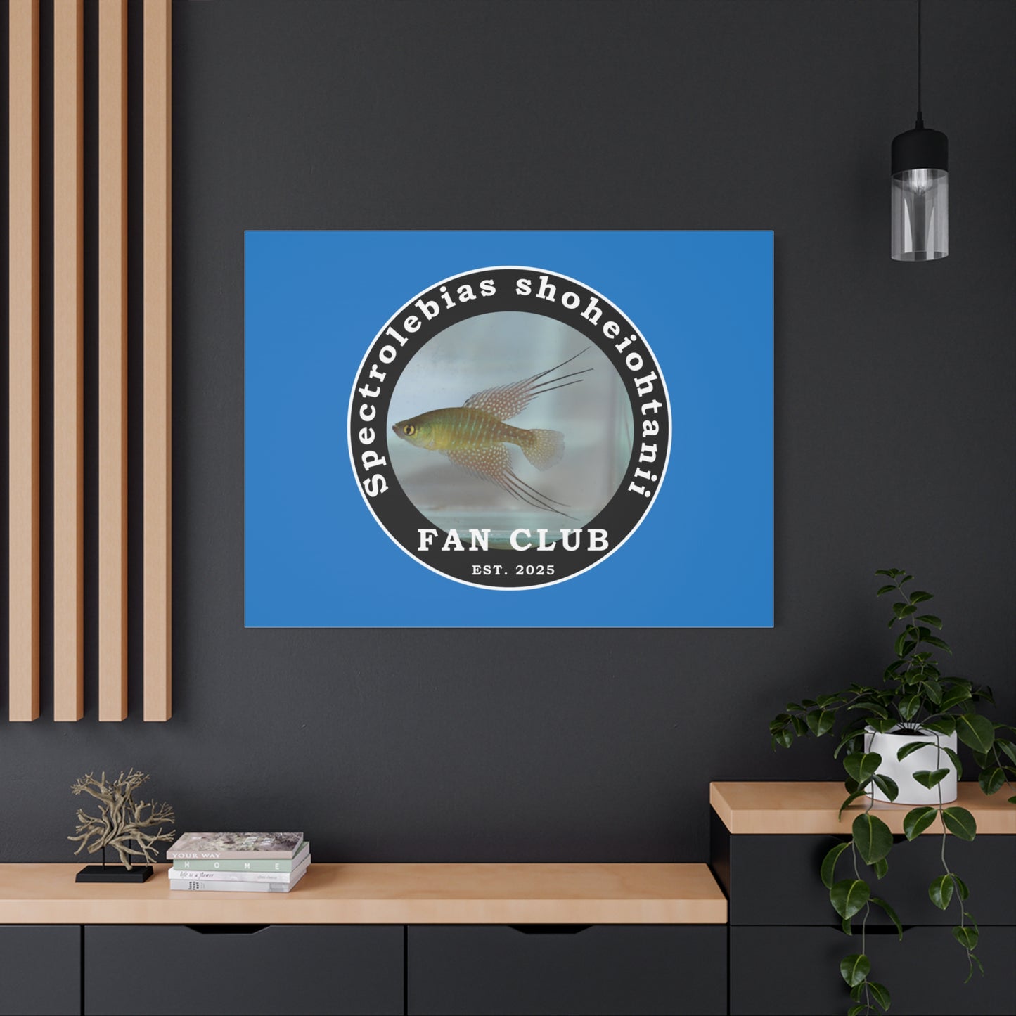 WALL ART - Shohei Ohtani Fish Fan Club Design Canvas Print - Fan Club Design Stretched Matte Wall Art