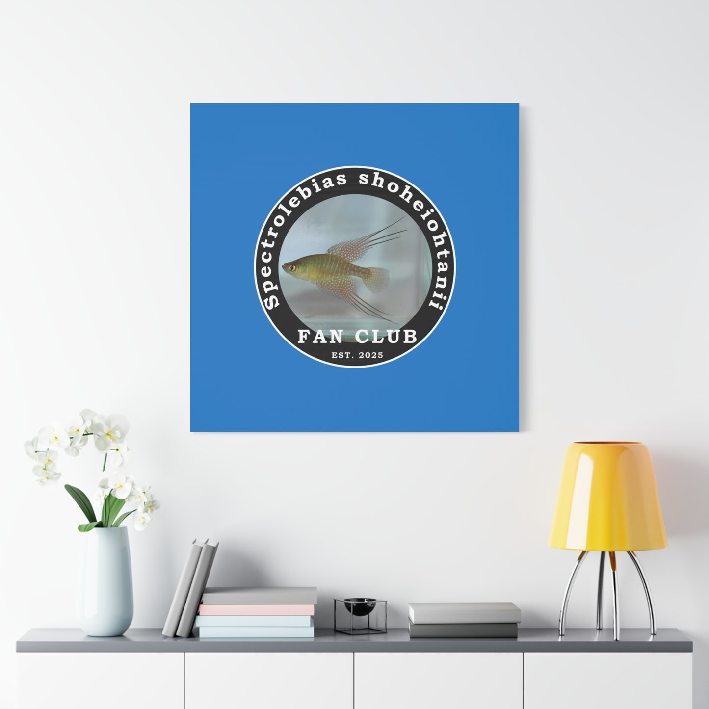 WALL ART - Shohei Ohtani Fish Fan Club Design Canvas Print - Fan Club Design Stretched Matte Wall Art
