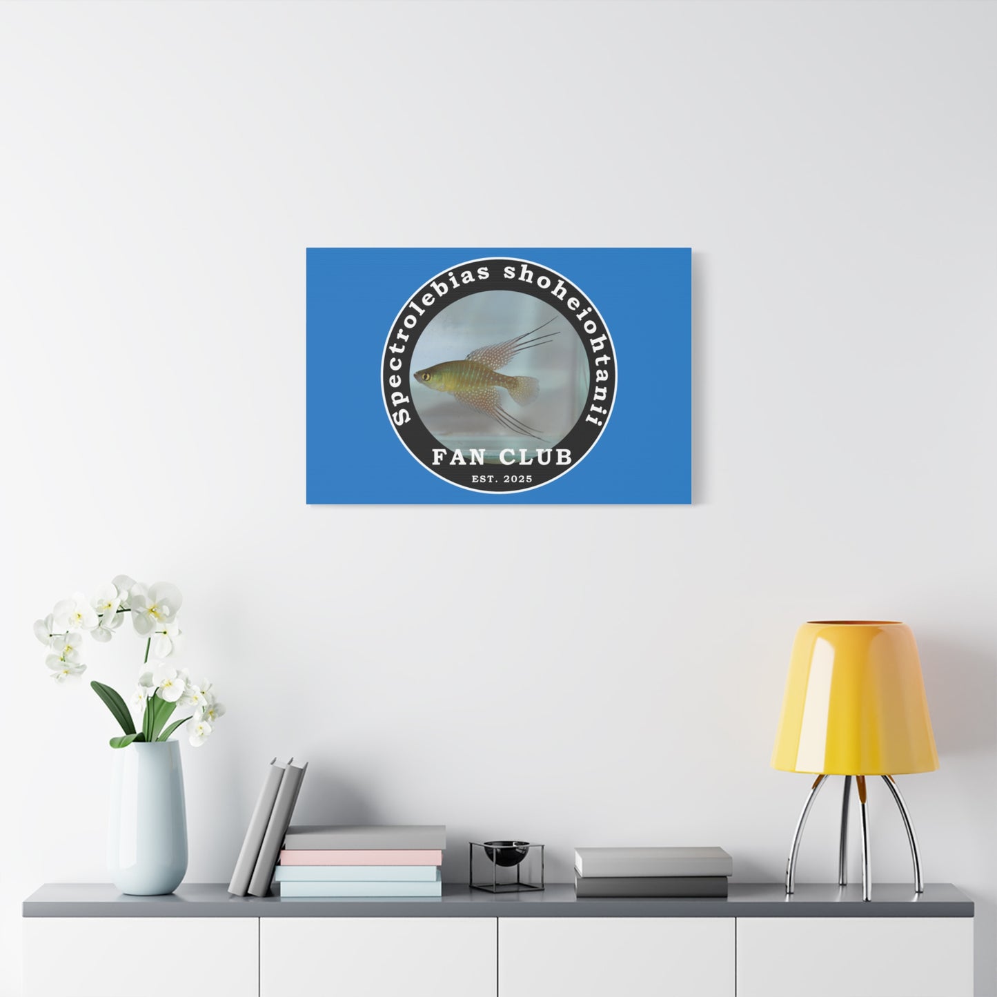 WALL ART - Shohei Ohtani Fish Fan Club Design Canvas Print - Fan Club Design Stretched Matte Wall Art