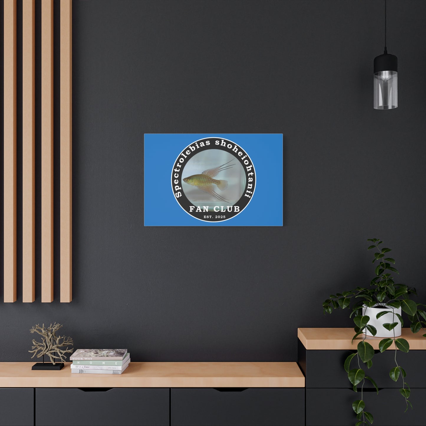WALL ART - Shohei Ohtani Fish Fan Club Design Canvas Print - Fan Club Design Stretched Matte Wall Art