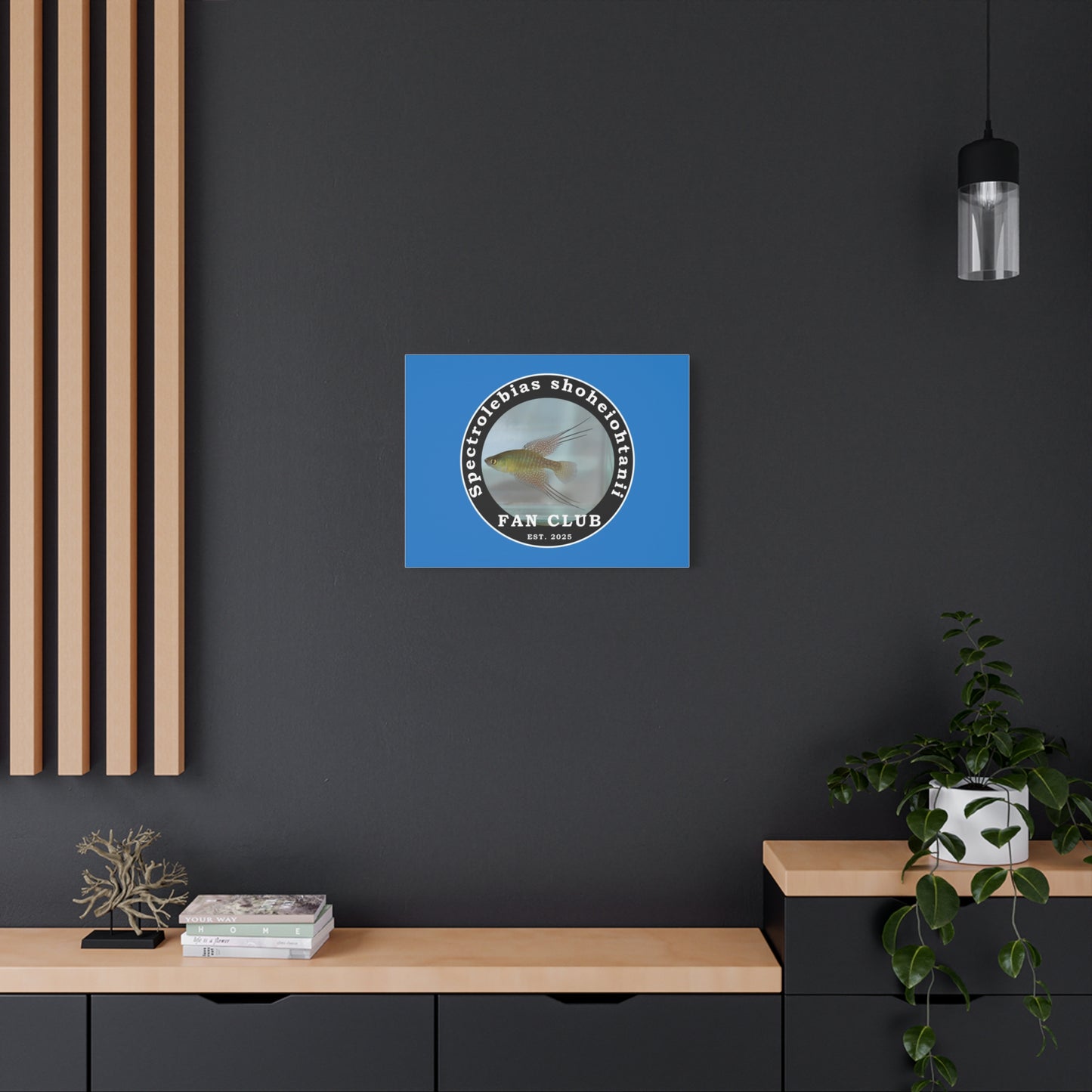 WALL ART - Shohei Ohtani Fish Fan Club Design Canvas Print - Fan Club Design Stretched Matte Wall Art