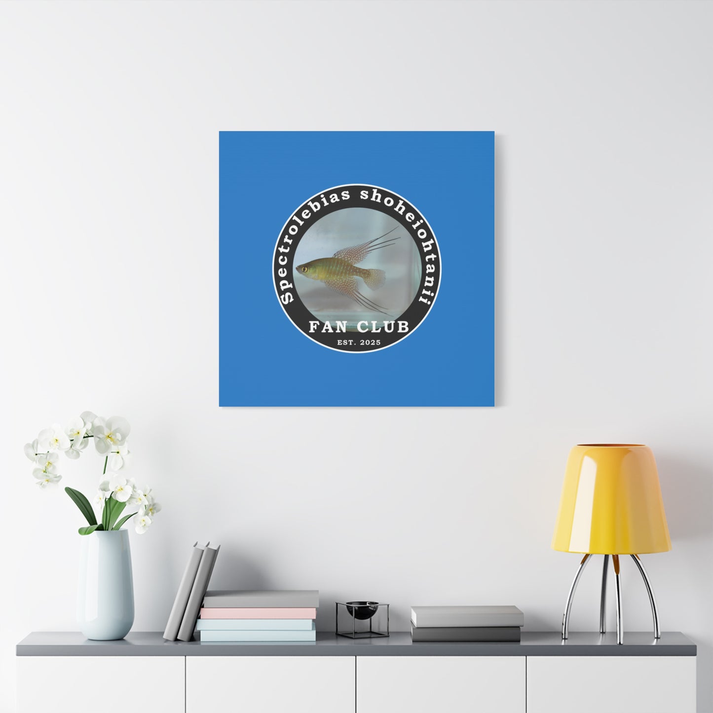 WALL ART - Shohei Ohtani Fish Fan Club Design Canvas Print - Fan Club Design Stretched Matte Wall Art