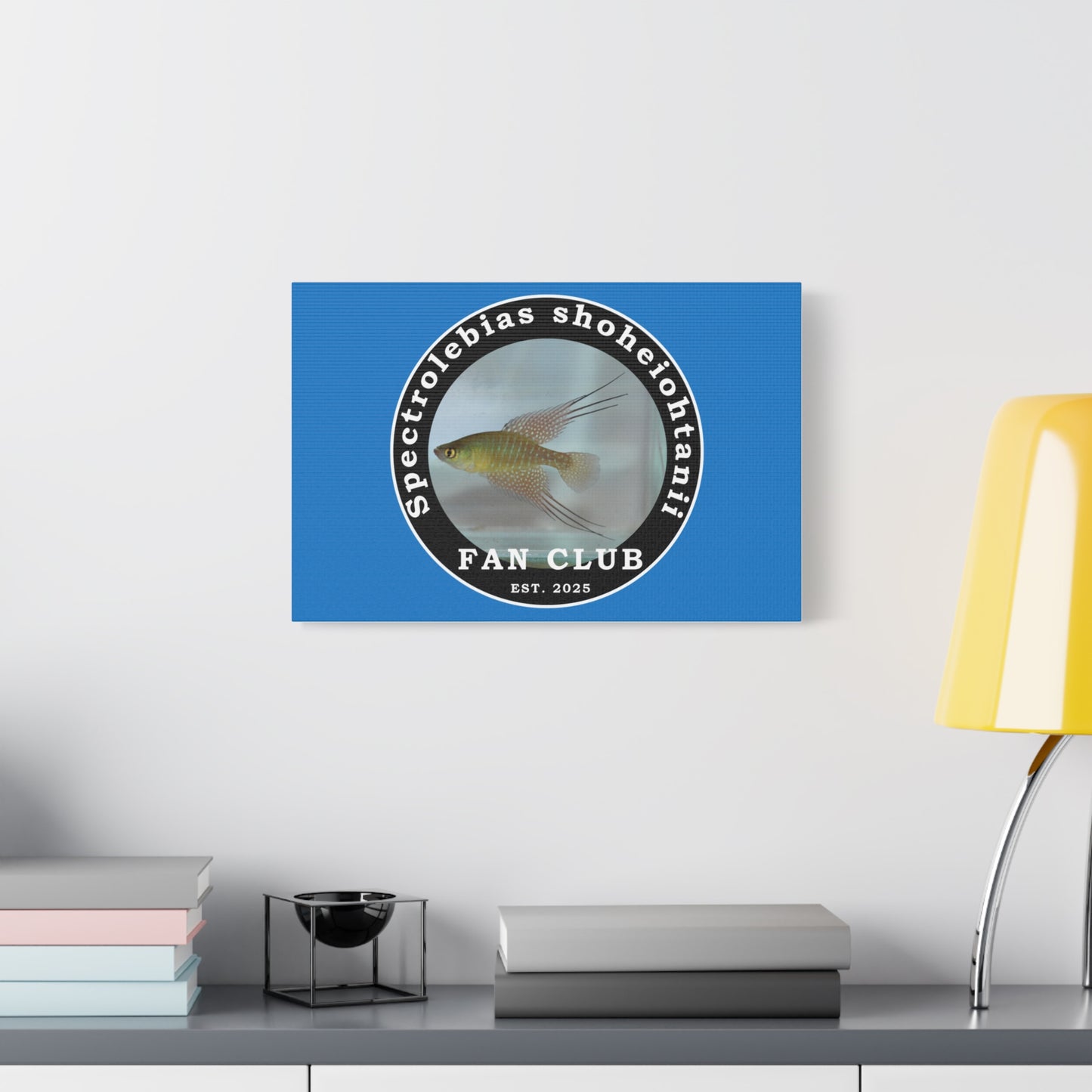 WALL ART - Shohei Ohtani Fish Fan Club Design Canvas Print - Fan Club Design Stretched Matte Wall Art