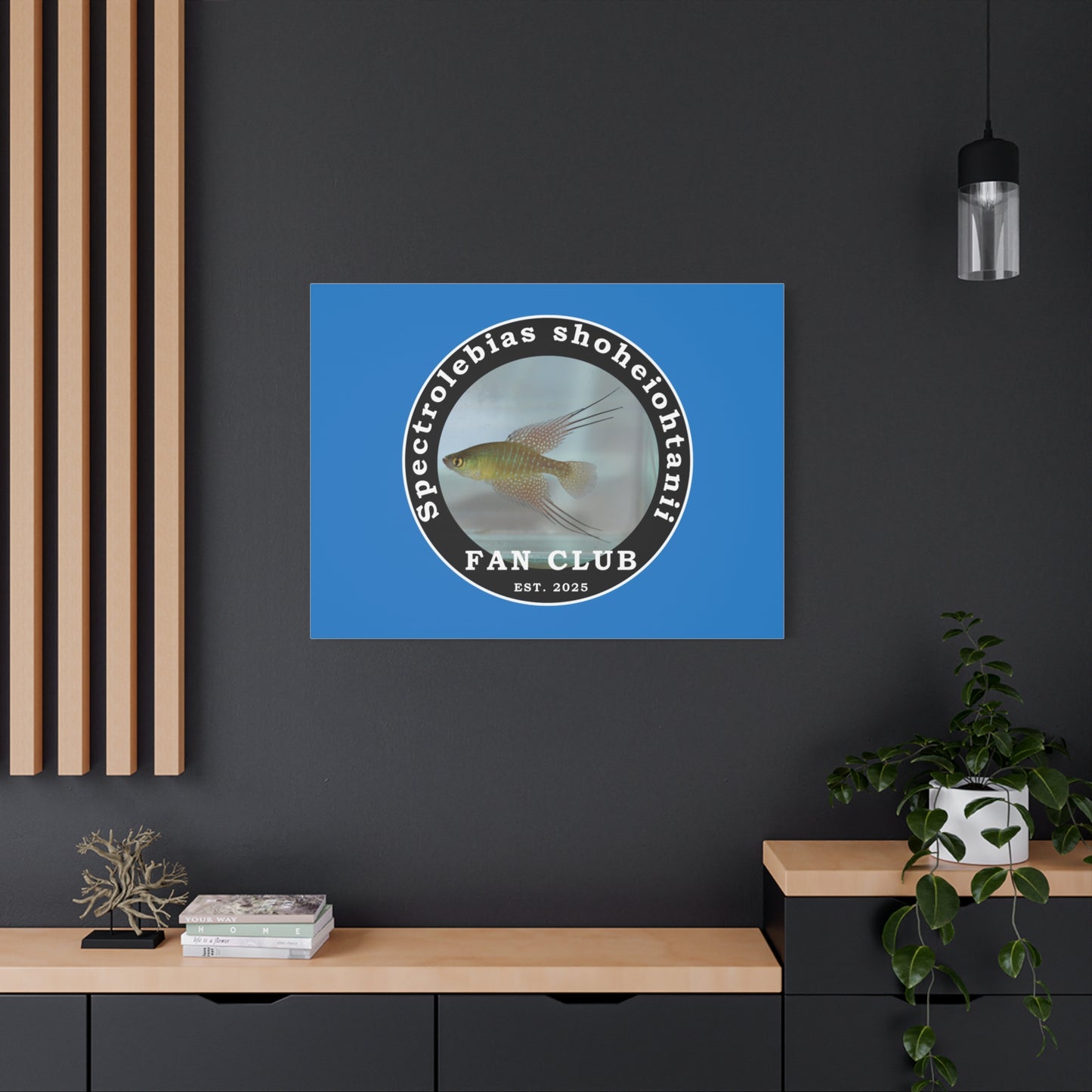 WALL ART - Shohei Ohtani Fish Fan Club Design Canvas Print - Fan Club Design Stretched Matte Wall Art