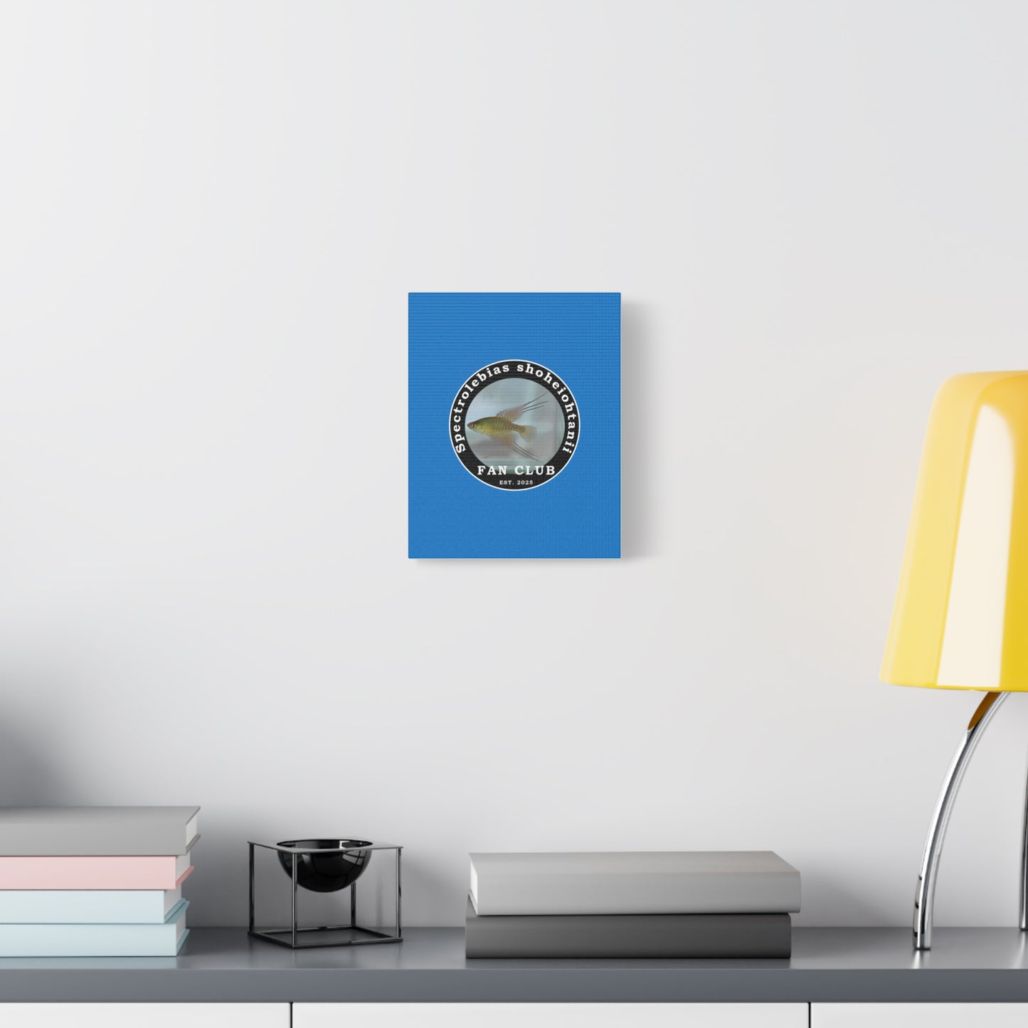 WALL ART - Shohei Ohtani Fish Fan Club Design Canvas Print - Fan Club Design Stretched Matte Wall Art