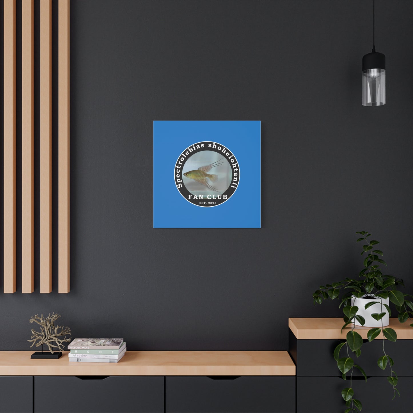 WALL ART - Shohei Ohtani Fish Fan Club Design Canvas Print - Fan Club Design Stretched Matte Wall Art
