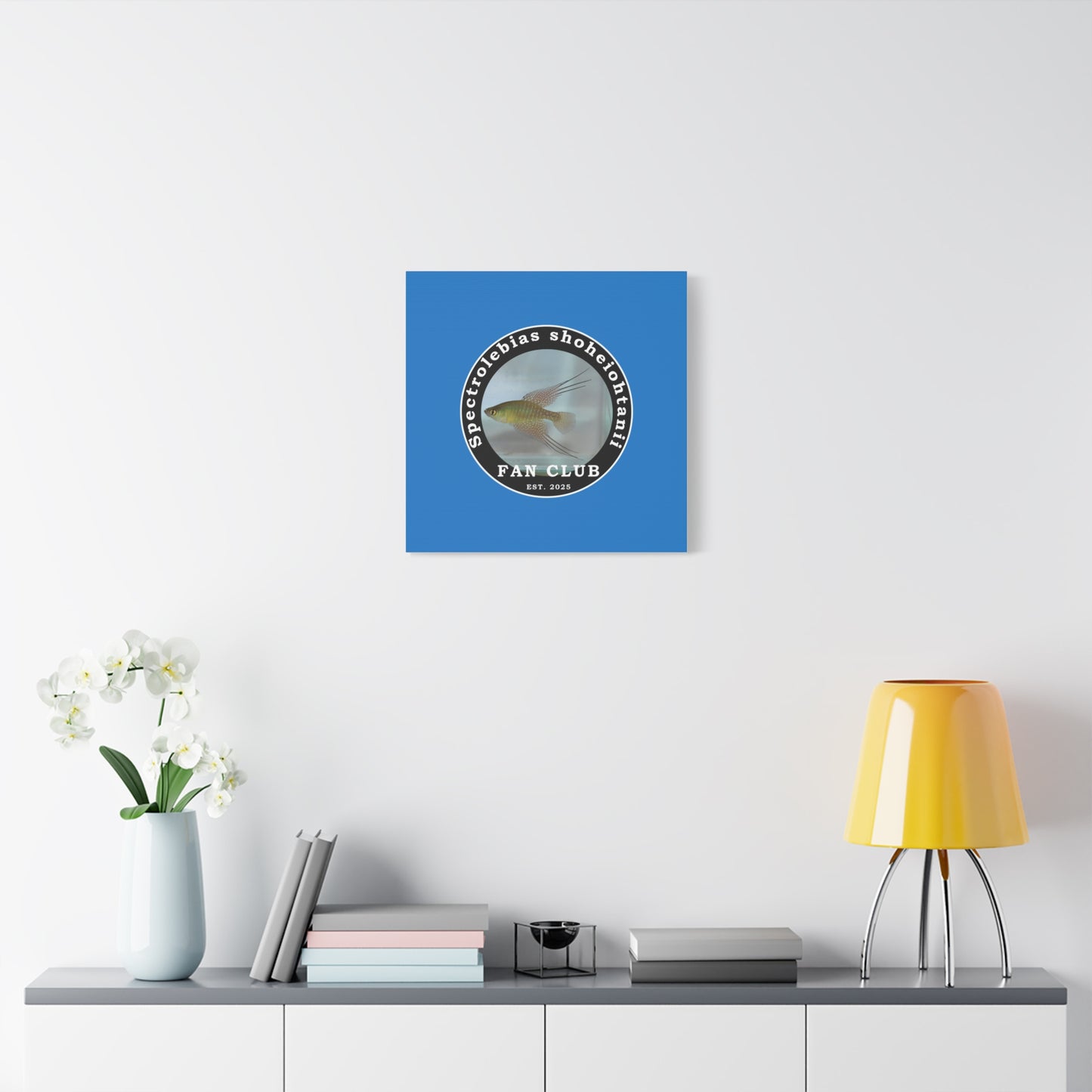WALL ART - Shohei Ohtani Fish Fan Club Design Canvas Print - Fan Club Design Stretched Matte Wall Art