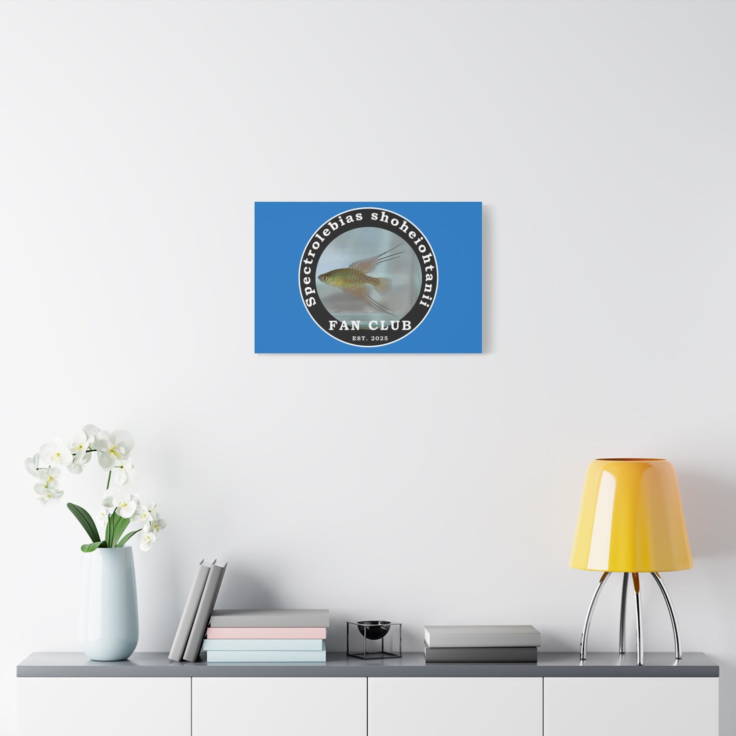 WALL ART - Shohei Ohtani Fish Fan Club Design Canvas Print - Fan Club Design Stretched Matte Wall Art